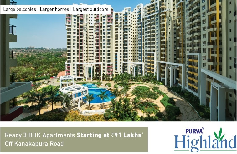 Purva Highland presents 3 bhk apartments at Rs. 91 lakhs in Bangalore